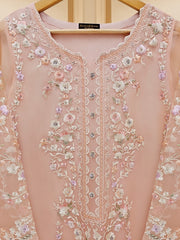 3 Piece - Pure Organza Embroidered Suit S109448