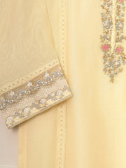 3 Piece - Pure Cotton Net Embroidered Suit S111469