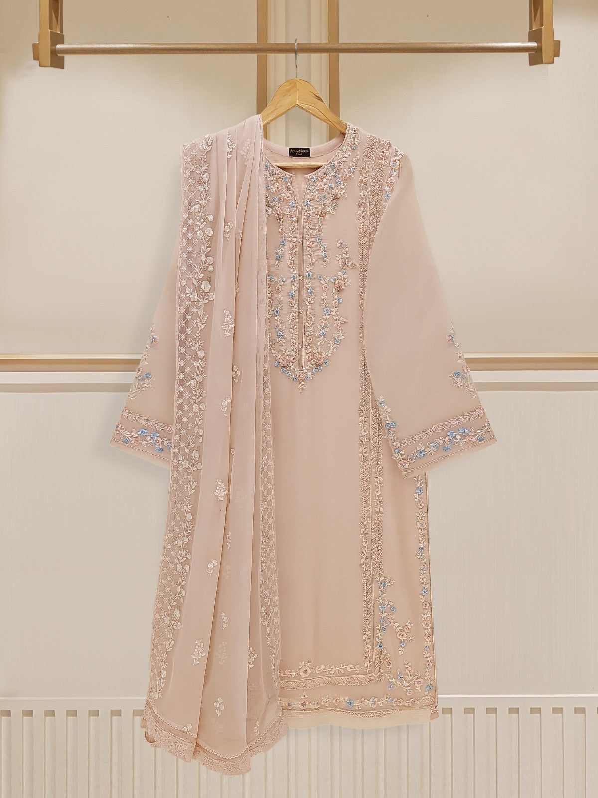 3-Piece Chiffon Embroidered Suit Ready To Wear main image 1
