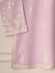 3 Piece- Pure Cotton Net Embroidered Suit S110903