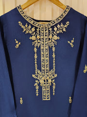 2 Piece- Pure Silk Net Embroidered Suit S111464