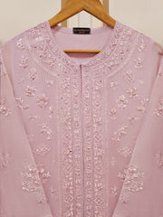 3 Piece - Pure Cotton Net Embroidered Suit S109665
