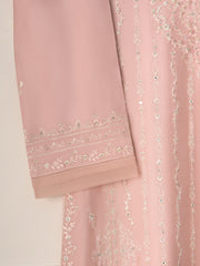 3 Piece- Pure Silk Net Embroidered Suit S111203