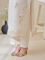 3 Piece - Pure Organza Embroidered Suit S110162