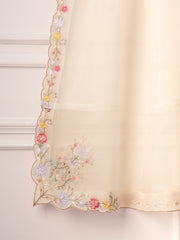 3 Piece- Pure Organza Embroidered Suit S111237