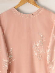2 Piece- Pure Silk Net Embroidered Suit S111009