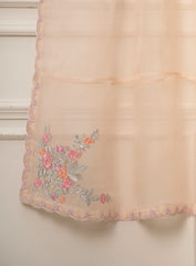 3 Piece - Pure Cotton Net Embroidered Suit S111304