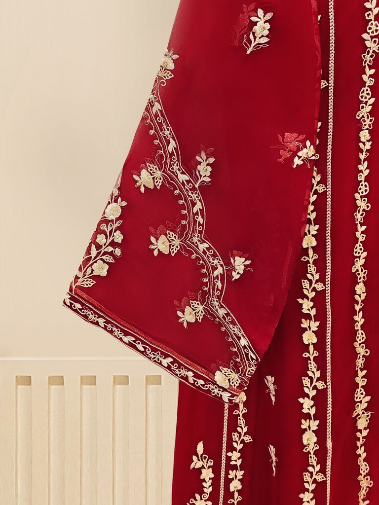 Adam Couture Pret Embroidered Chiffon 3 Piece Suit Gulab main image 0