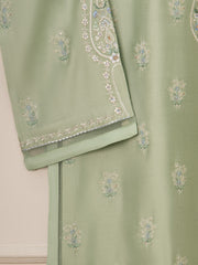 3 Piece- Pure Silk Net Embroidered Suit S111573
