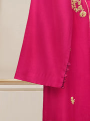 2 Piece- Pure Silk Net Embroidered Suit S110125
