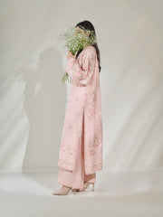 2 Piece- Pure Silk Net Embroidered Suit S110369