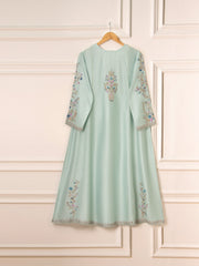 3 Piece- Pure Silk Net Embroidered Suit S111529