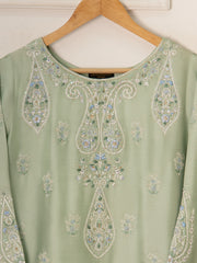 3 Piece- Pure Silk Net Embroidered Suit S111573