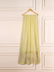 3 Piece - Pure Organza Embroidered Suit S111544