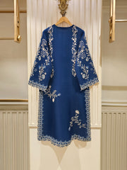 3 Piece - Pure Organza Embroidered Suit S111457