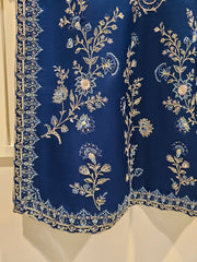 3 Piece - Pure Organza Embroidered Suit S111457