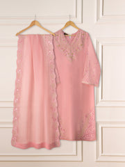 2 Piece - Pure Embroidered Raw Silk Suit S111148