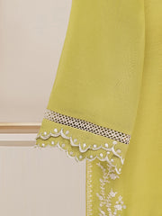 3 Piece - Pure Cotton Net Embroidered Suit S109715