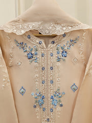 3 Piece - Pure Organza Embroidered Suit S111627