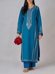 2 Piece - Embroidered Pure Swiss Voile Suit S110336