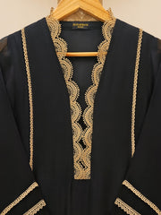 3 Piece - Pure Cotton Net Embroidered Suit S109612