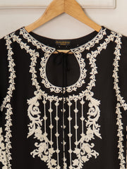 3 Piece- Pure Silk Net Embroidered Suit S111303