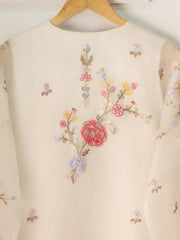 3 Piece- Pure Organza Embroidered Suit S111237
