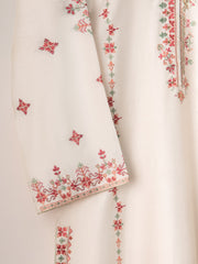 2 Piece- Pure Silk Net Embroidered Suit S110837