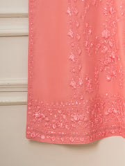 3 Piece - Pure Cotton Net Embroidered Suit S111306