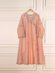 3 Piece- Pure Silk Net Embroidered Suit S111576