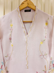 3 Piece - Pure Cotton Net Embroidered Suit S111361
