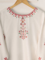 2 Piece- Pure Silk Net Embroidered Suit S110837