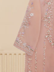 3 Piece - Pure Organza Embroidered Suit S109448
