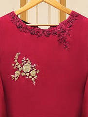 3 Piece - Pure Organza Embroidered Suit S109315