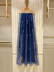 3 Piece - Pure Organza Embroidered Suit S111457