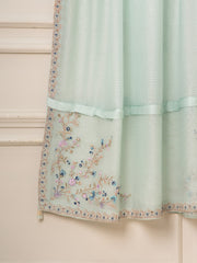 3 Piece- Pure Silk Net Embroidered Suit S111529