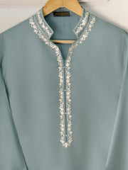 3 Piece- Pure Silk Net Embroidered Suit S111243