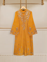 3 Piece - Pure Cotton Net Embroidered Suit S109935