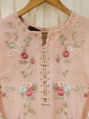 2 Piece - Pure Chiffon Embroidered Suit S111338