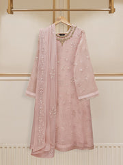 3 Piece - Pure Chiffon Embroidered Suit S110260