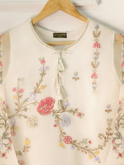 3 Piece- Pure Organza Embroidered Suit S111237