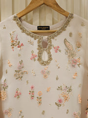 3 Piece - Pure Organza Embroidered Suit S111456