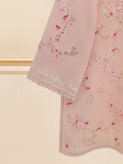 3 Piece - Pure Cotton Net Embroidered Suit S109537