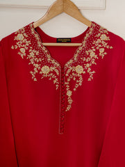 2 Piece- Pure Korean Silk Embroidered Suit S111507