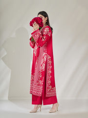 2 Piece- Pure Silk Net Embroidered Suit S110404