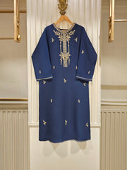 2 Piece- Pure Silk Net Embroidered Suit S111464