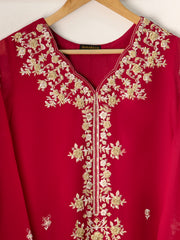 2 Piece - Pure Chiffon Embroidered Suit S110825