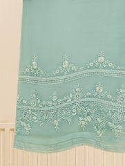 3 Piece - Pure Organza Embroidered Suit S109312