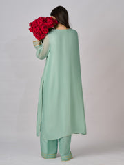 2 Piece - Pure Cotton Net Embroidered Suit S110333