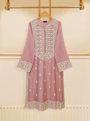 2 Piece - Pure Cotton Net Embroidered Suit S109405
